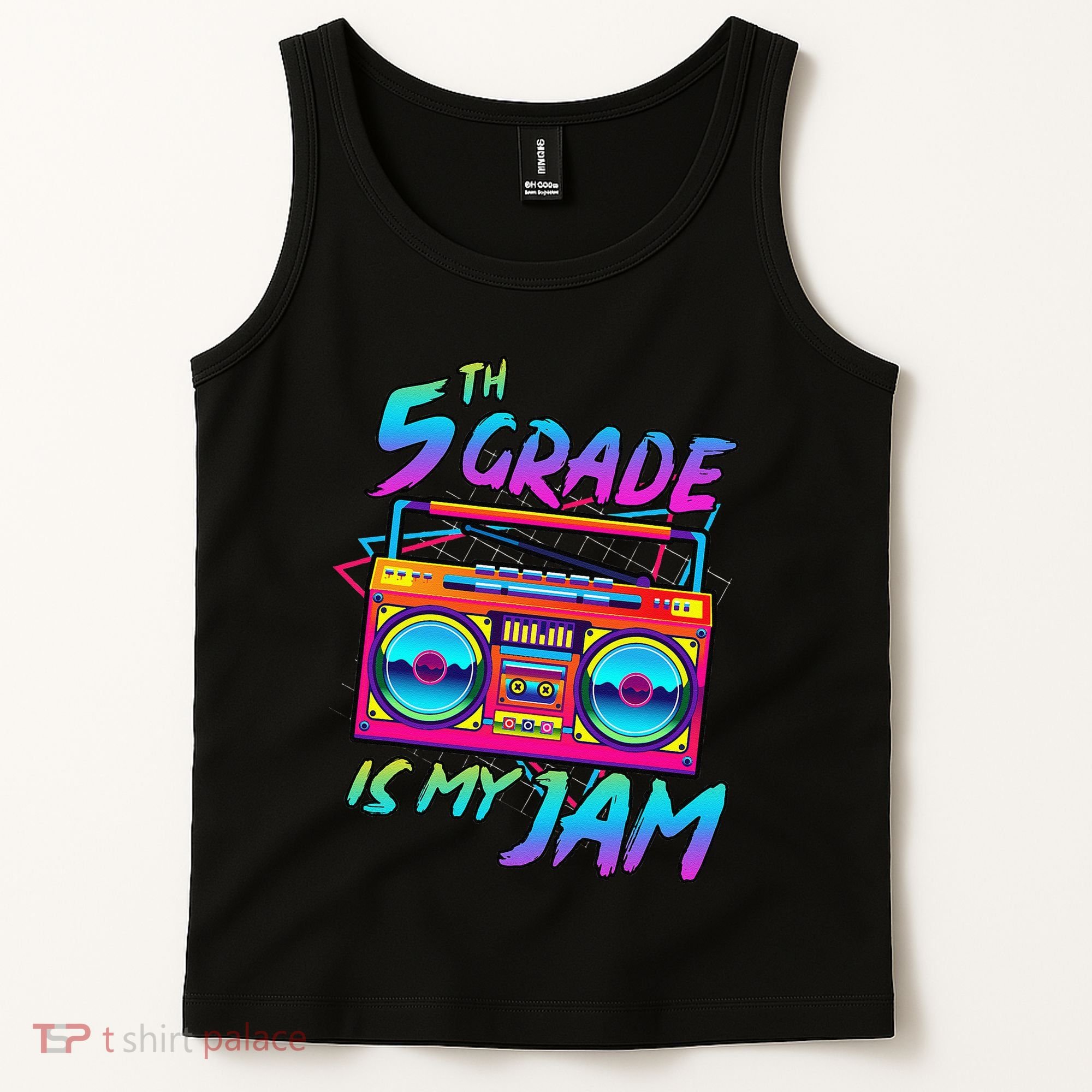 5th Grade Is My Jam First Day Of School Funny Retro Teacher Tank Top