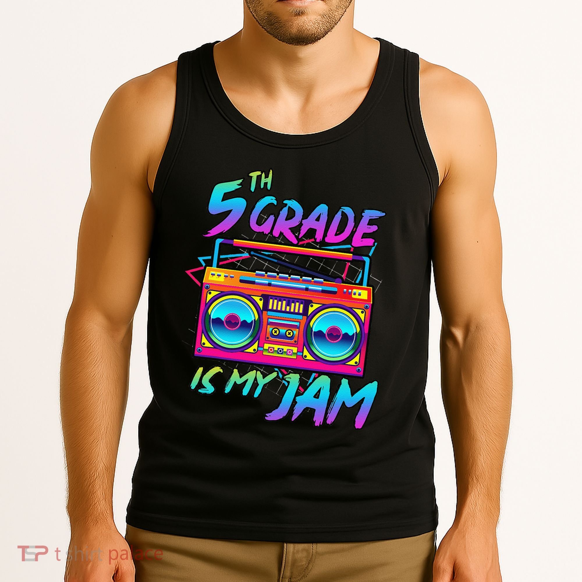 5th Grade Is My Jam First Day Of School Funny Retro Teacher Tank Top