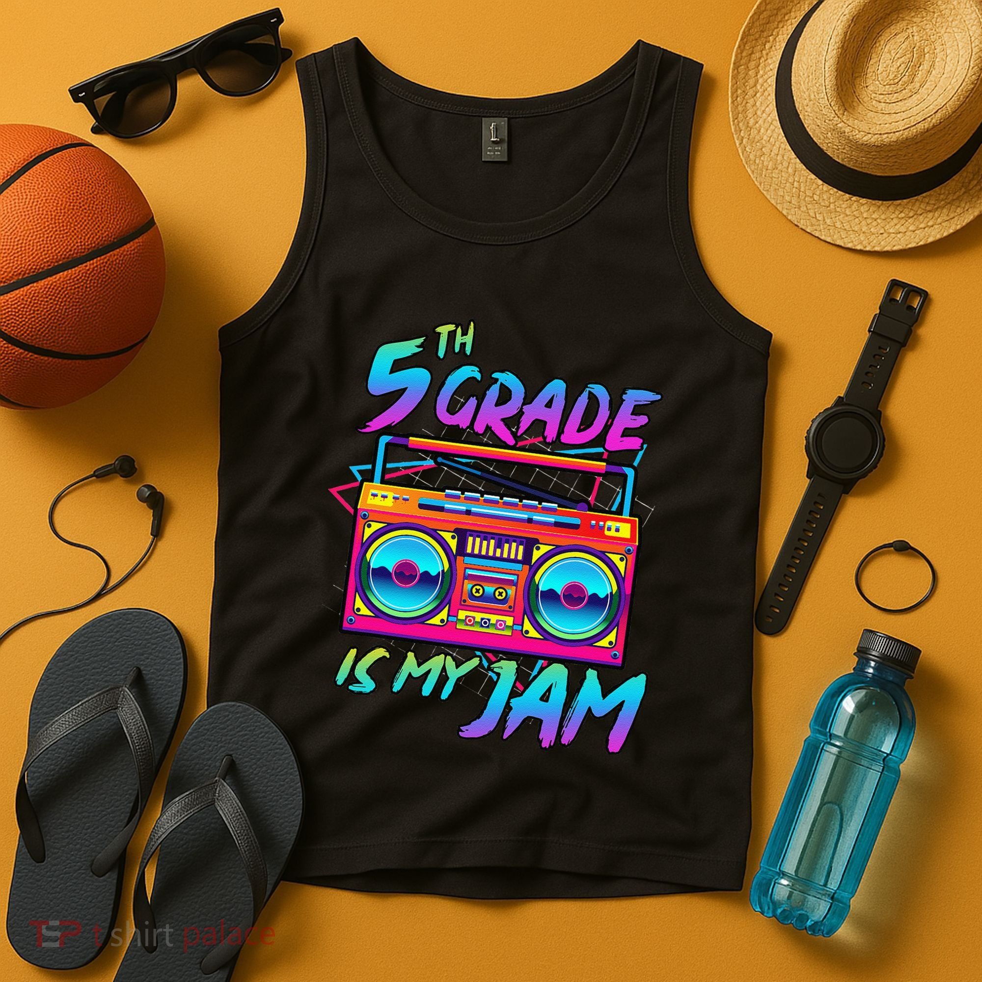 5th Grade Is My Jam First Day Of School Funny Retro Teacher Tank Top