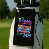 5th Grade Is My Jam First Day Of School Funny Retro Teacher Golf Towel thumb 2