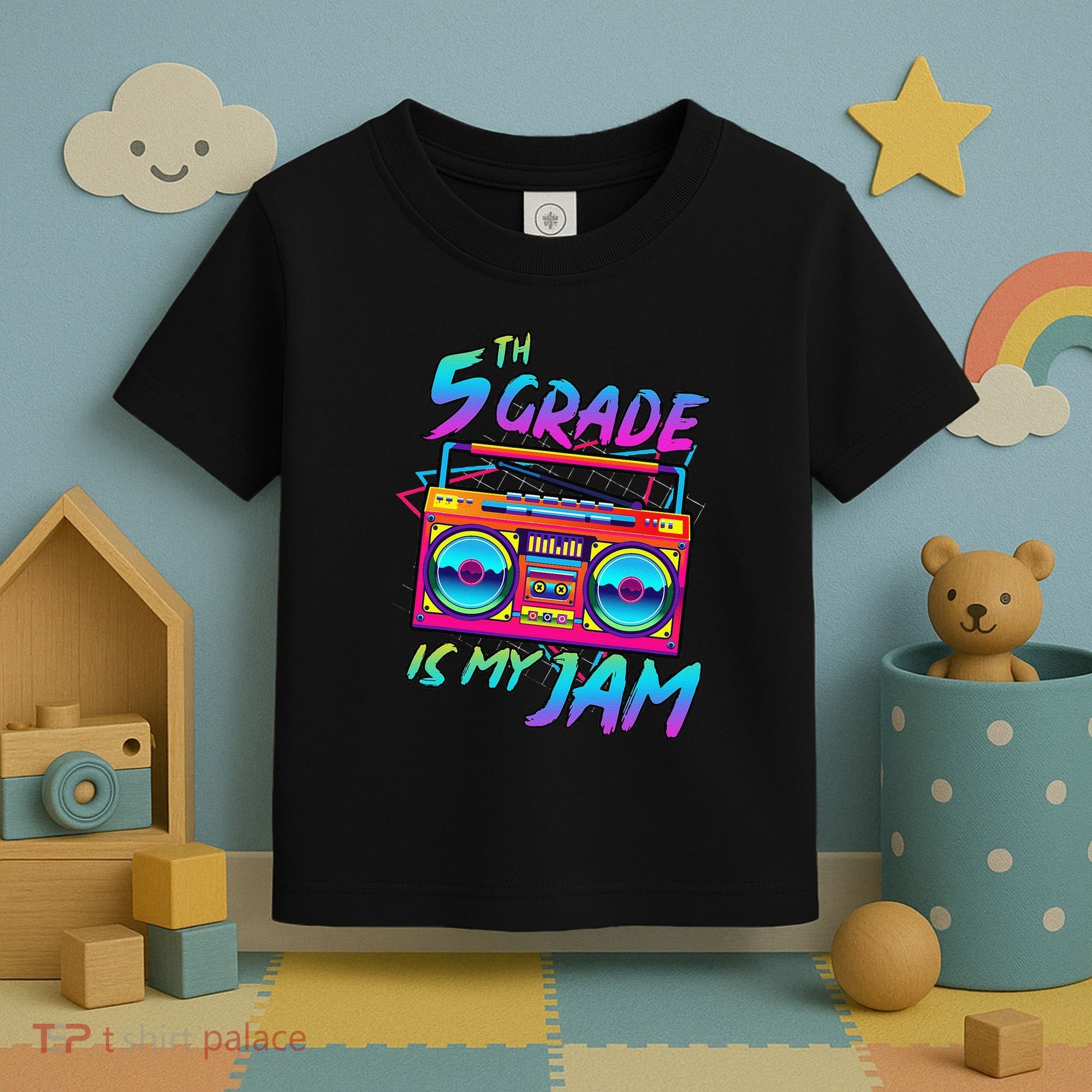 5th Grade Is My Jam First Day Of School Funny Retro Teacher Toddler T-Shirt