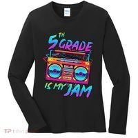 5th Grade Is My Jam First Day Of School Funny Retro Teacher Women's Long Sleeve Shirt thumb 0