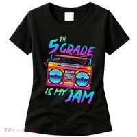 5th Grade Is My Jam First Day Of School Funny Retro Teacher Women's T-Shirt thumb 0
