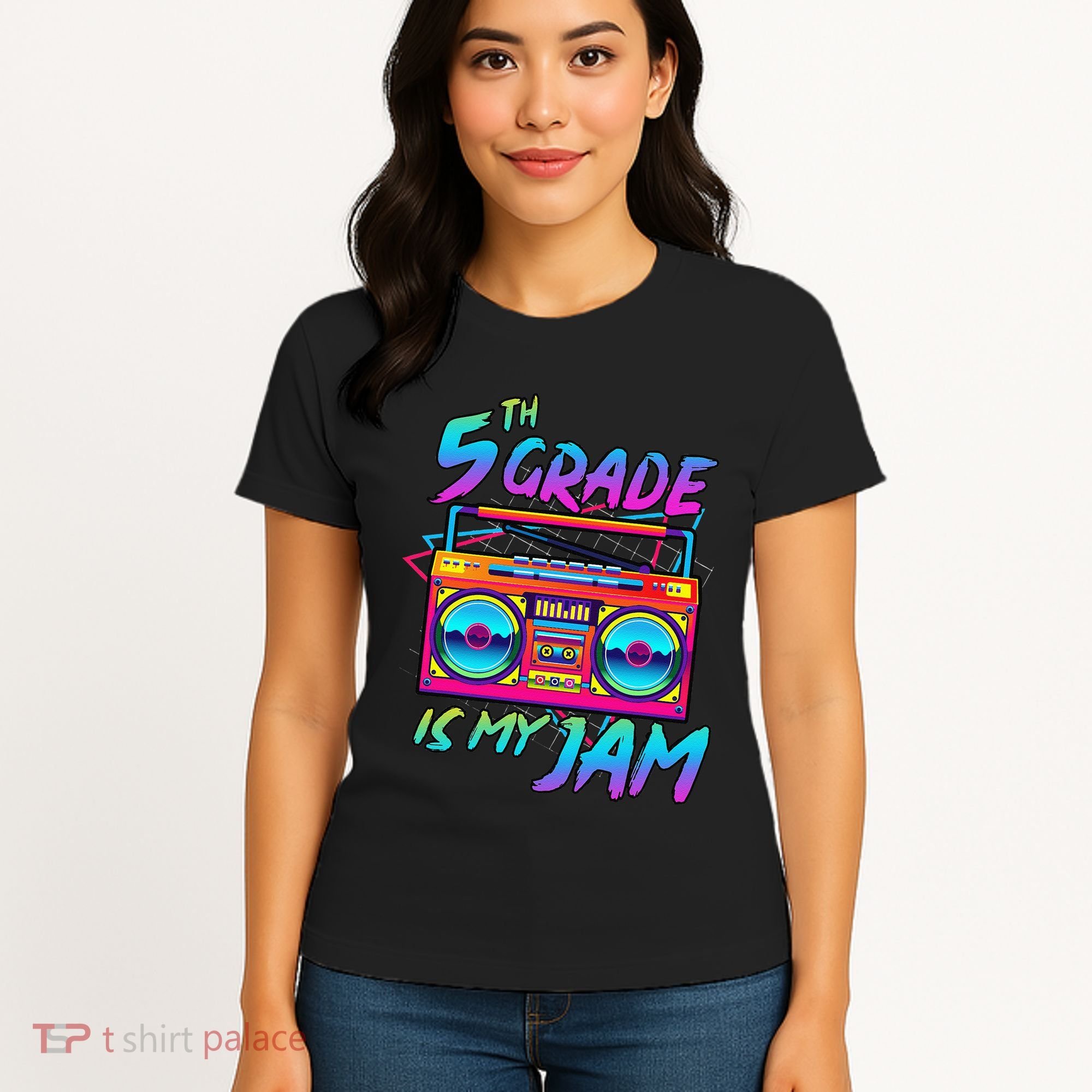 5th Grade Is My Jam First Day Of School Funny Retro Teacher Women's T-Shirt