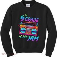 5th Grade Is My Jam First Day Of School Funny Retro Teacher Kids Sweatshirt thumb 0