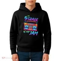 5th Grade Is My Jam First Day Of School Funny Retro Teacher Kids Hoodie thumb 4