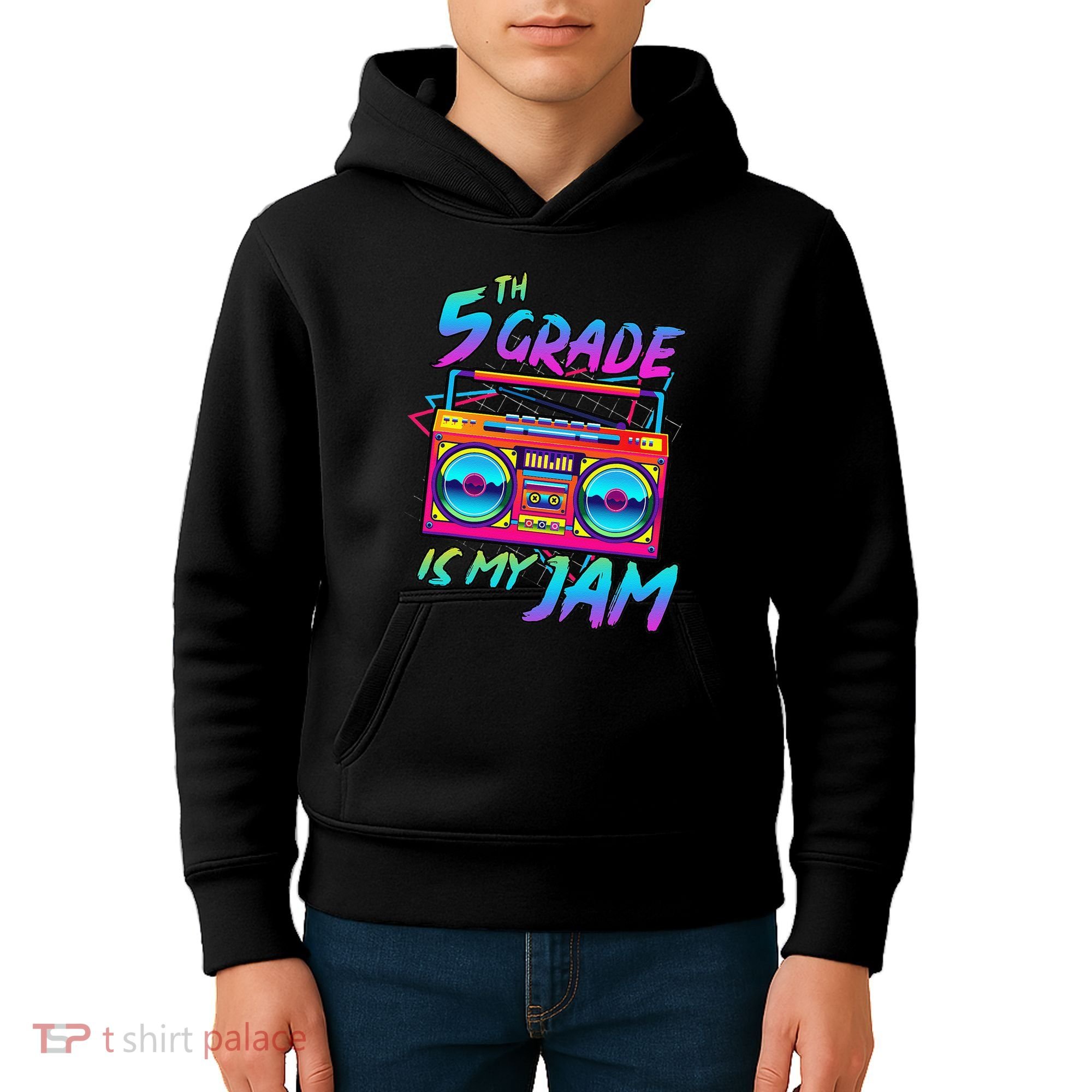 5th Grade Is My Jam First Day Of School Funny Retro Teacher Kids Hoodie
