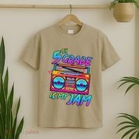 5th Grade Is My Jam First Day Of School Funny Retro Teacher T-Shirt thumb 2