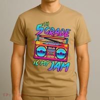 5th Grade Is My Jam First Day Of School Funny Retro Teacher T-Shirt thumb 3
