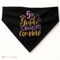 5th Grade Level Complete Fifth Grader School Graduation USA-Made Doggie Bandana thumb 0