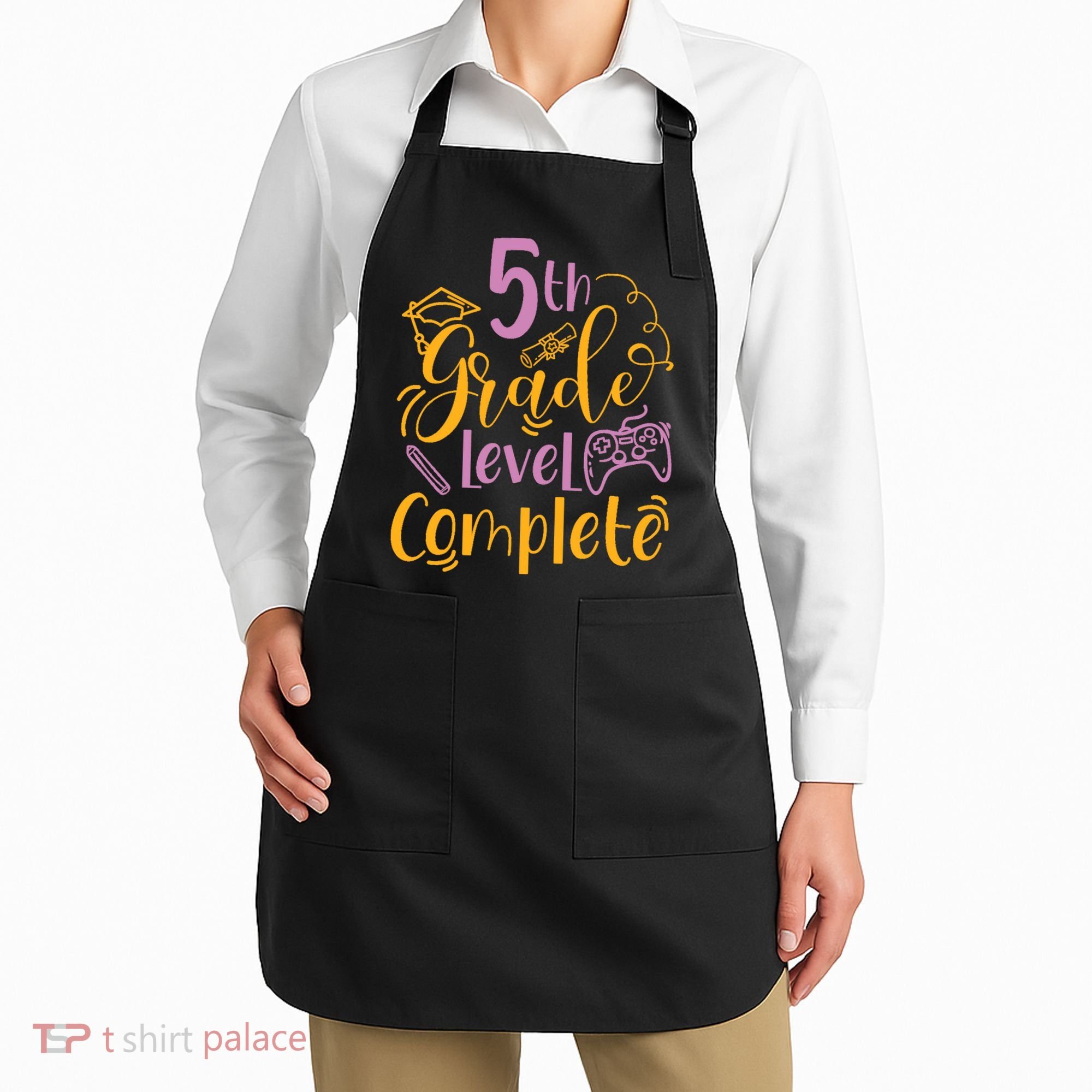 5th Grade Level Complete Fifth Grader School Graduation Apron