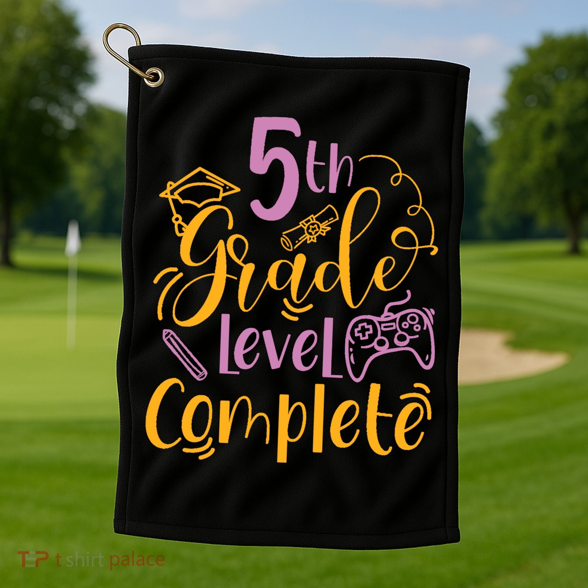 5th Grade Level Complete Fifth Grader School Graduation Golf Towel