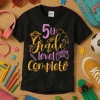 5th Grade Level Complete Fifth Grader School Graduation Kids T-Shirt thumb 3