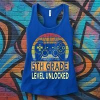 5th Grade Level Unlocked First Day Of School Video Gamer Women's Tank Top thumb 3