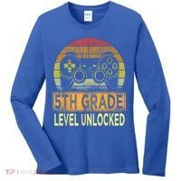 5th Grade Level Unlocked First Day Of School Video Gamer Women's Long Sleeve Shirt thumb 0