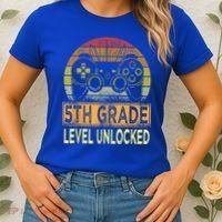 5th Grade Level Unlocked First Day Of School Video Gamer Women's T-Shirt thumb 2