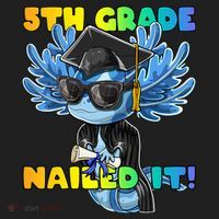 5th Grade Nailed It Axolotl Graduation Cap And Gown Women's Sweatshirt thumb 2