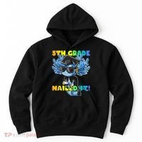 5th Grade Nailed It Axolotl Graduation Cap And Gown Hoodie thumb 0