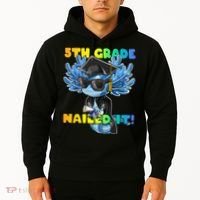 5th Grade Nailed It Axolotl Graduation Cap And Gown Hoodie thumb 2