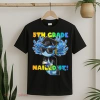 5th Grade Nailed It Axolotl Graduation Cap And Gown T-Shirt thumb 2
