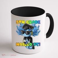 5th Grade Nailed It Axolotl Graduation Cap And Gown Coffee Mug thumb 1