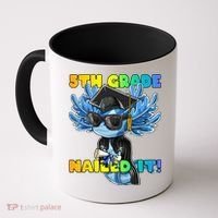 5th Grade Nailed It Axolotl Graduation Cap And Gown Coffee Mug thumb 0