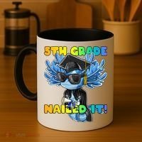 5th Grade Nailed It Axolotl Graduation Cap And Gown Coffee Mug thumb 4