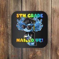 5th Grade Nailed It Axolotl Graduation Cap And Gown Coaster thumb 0