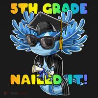 5th Grade Nailed It Axolotl Graduation Cap And Gown Women's Hoodie thumb 2