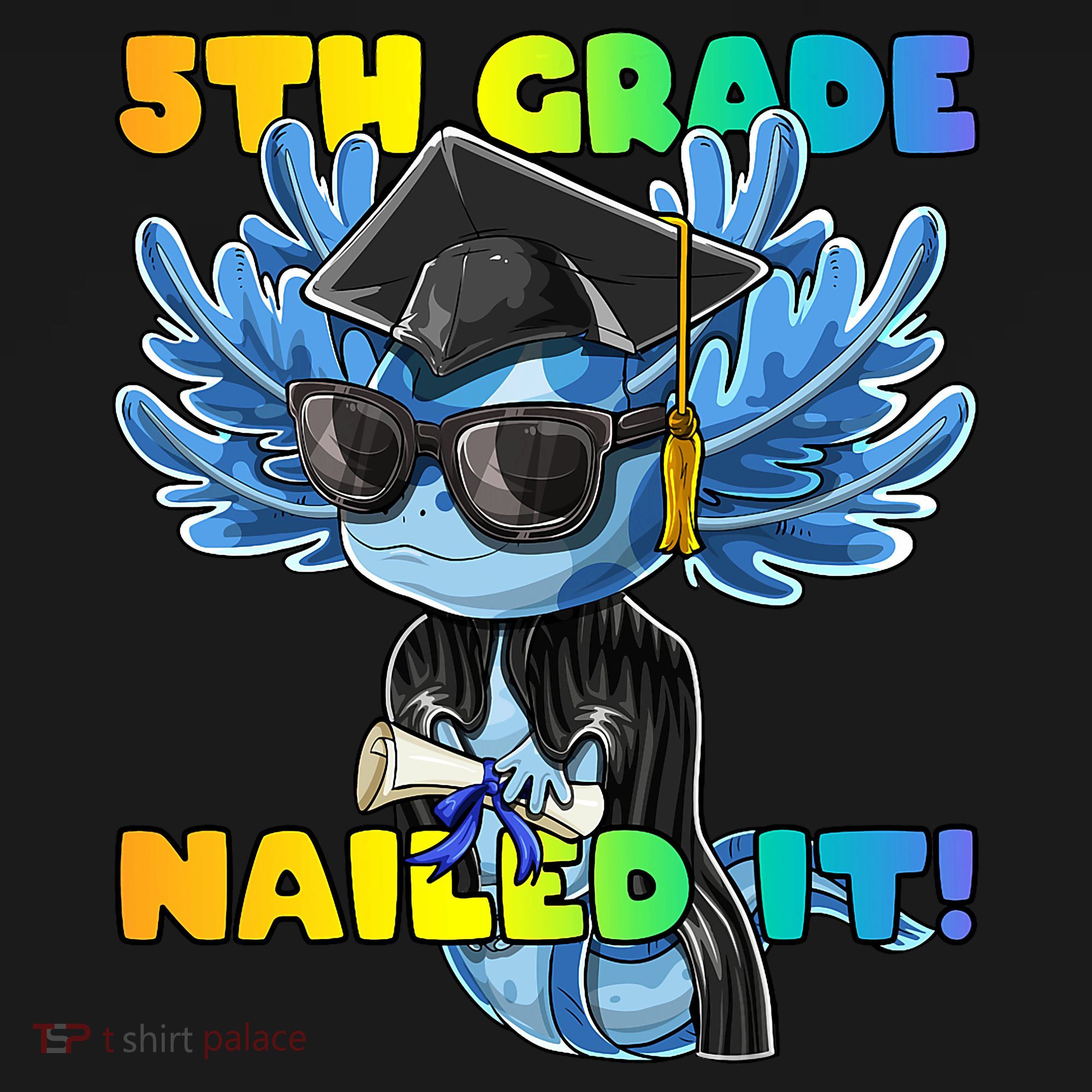 5th Grade Nailed It Axolotl Graduation Cap And Gown Women's Hoodie
