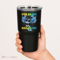 5th Grade Nailed It Axolotl Graduation Cap And Gown Tumbler thumb 2