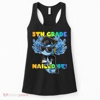 5th Grade Nailed It Axolotl Graduation Cap And Gown Women's Tank Top thumb 0