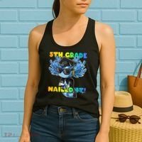 5th Grade Nailed It Axolotl Graduation Cap And Gown Women's Tank Top thumb 2