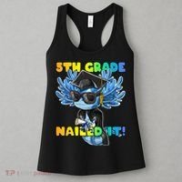 5th Grade Nailed It Axolotl Graduation Cap And Gown Women's Tank Top thumb 3