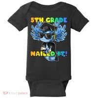 5th Grade Nailed It Axolotl Graduation Cap And Gown Baby Bodysuit thumb 0