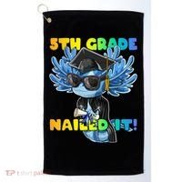 5th Grade Nailed It Axolotl Graduation Cap And Gown Golf Towel thumb 0