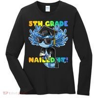 5th Grade Nailed It Axolotl Graduation Cap And Gown Women's Long Sleeve Shirt thumb 0