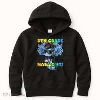 5th Grade Nailed It Axolotl Graduation Cap And Gown Kids Hoodie thumb 0