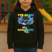 5th Grade Nailed It Axolotl Graduation Cap And Gown Kids Hoodie thumb 3