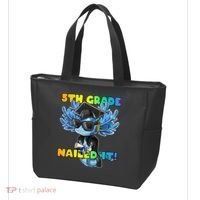 5th Grade Nailed It Axolotl Graduation Cap And Gown Tote Bag thumb 3