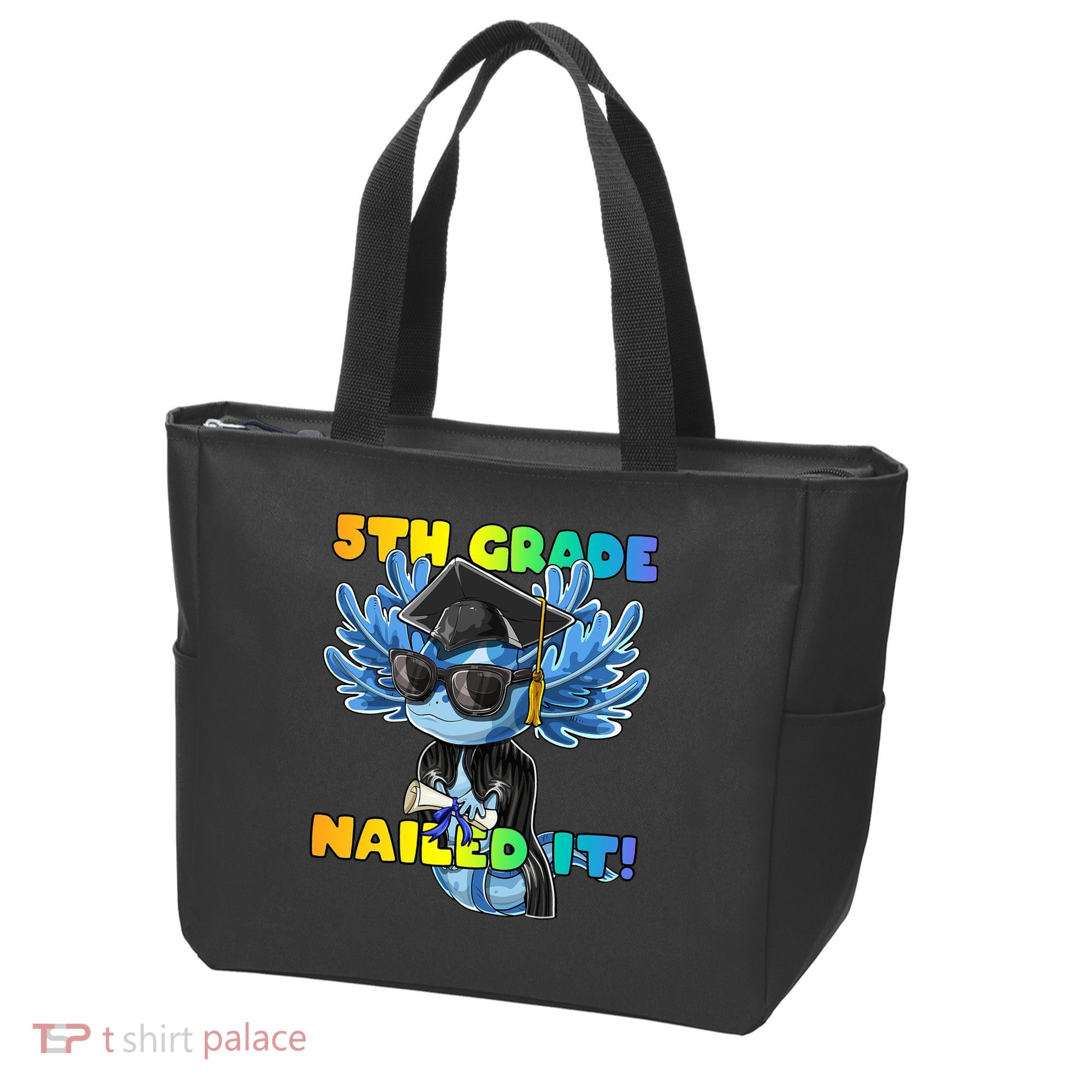 5th Grade Nailed It Axolotl Graduation Cap And Gown Tote Bag