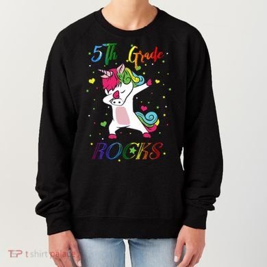 5Th Grade Rocks Dabbing Unicorn Back To School Cute Gift Women's Sweatshirt
