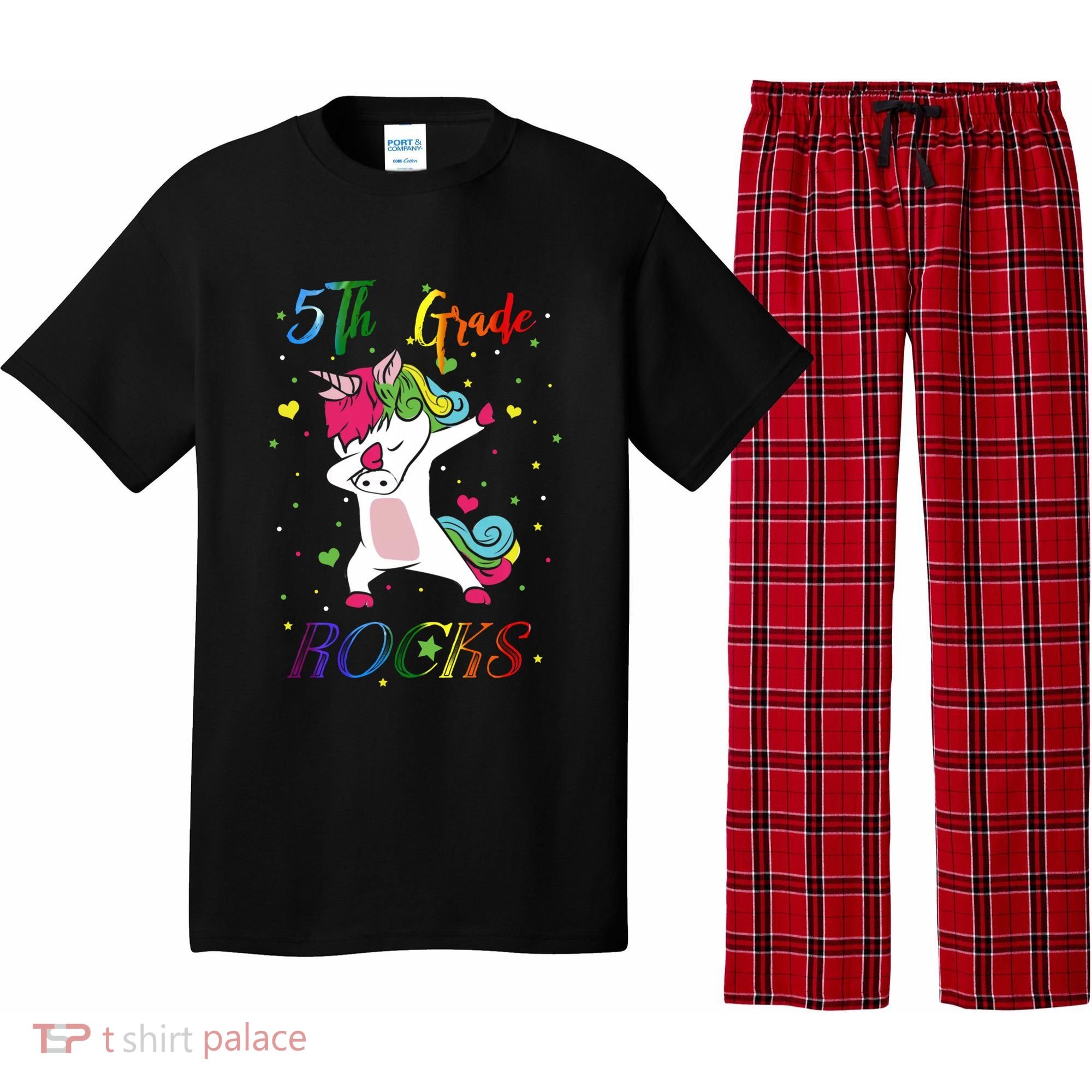 5Th Grade Rocks Dabbing Unicorn Back To School Cute Gift Pajama Set