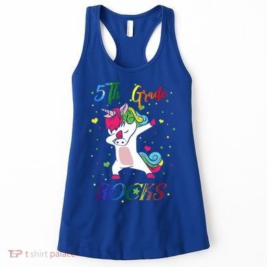 5Th Grade Rocks Dabbing Unicorn Back To School Cute Gift Women's Tank Top