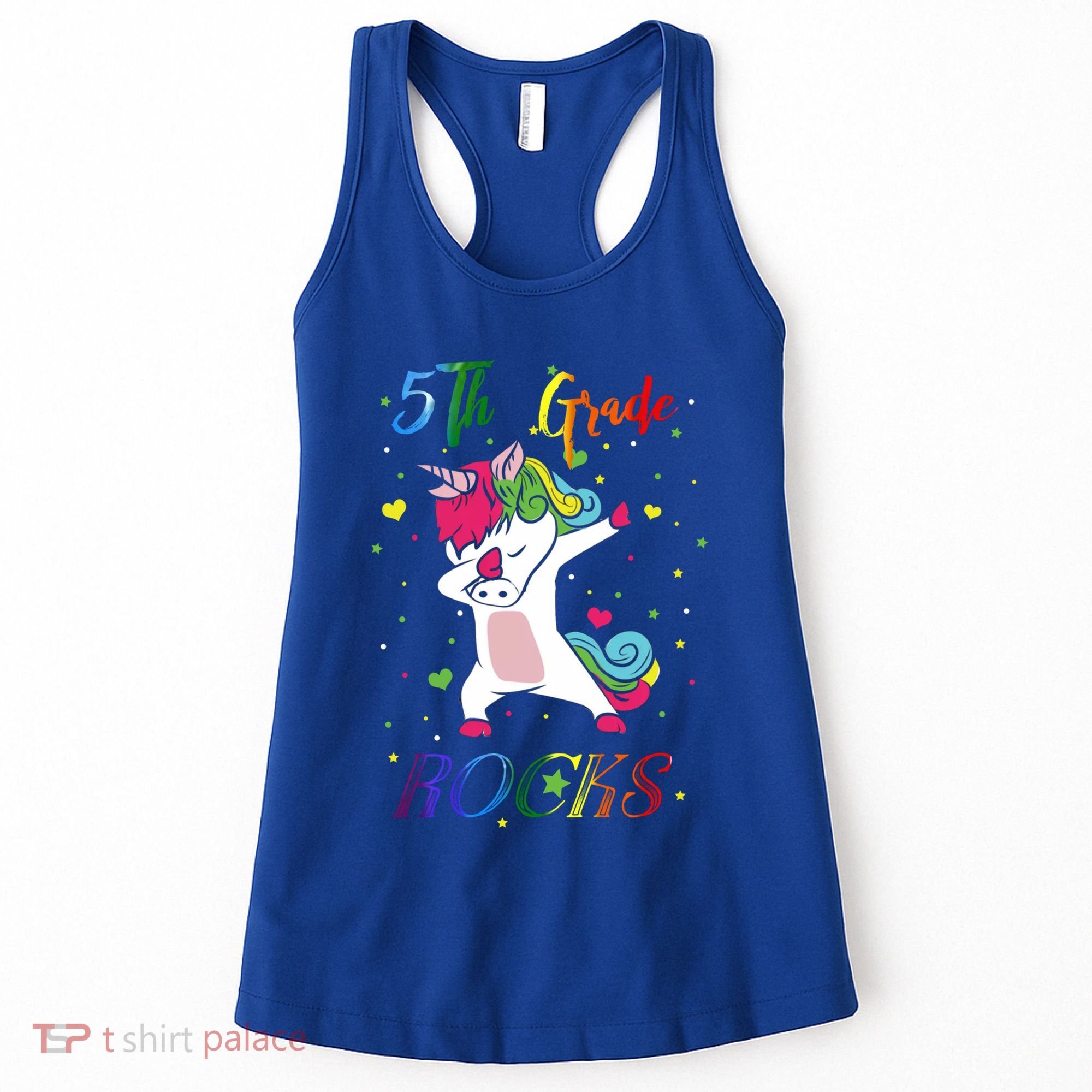 5Th Grade Rocks Dabbing Unicorn Back To School Cute Gift Women's Tank Top