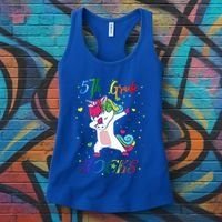 5Th Grade Rocks Dabbing Unicorn Back To School Cute Gift Women's Tank Top thumb 3