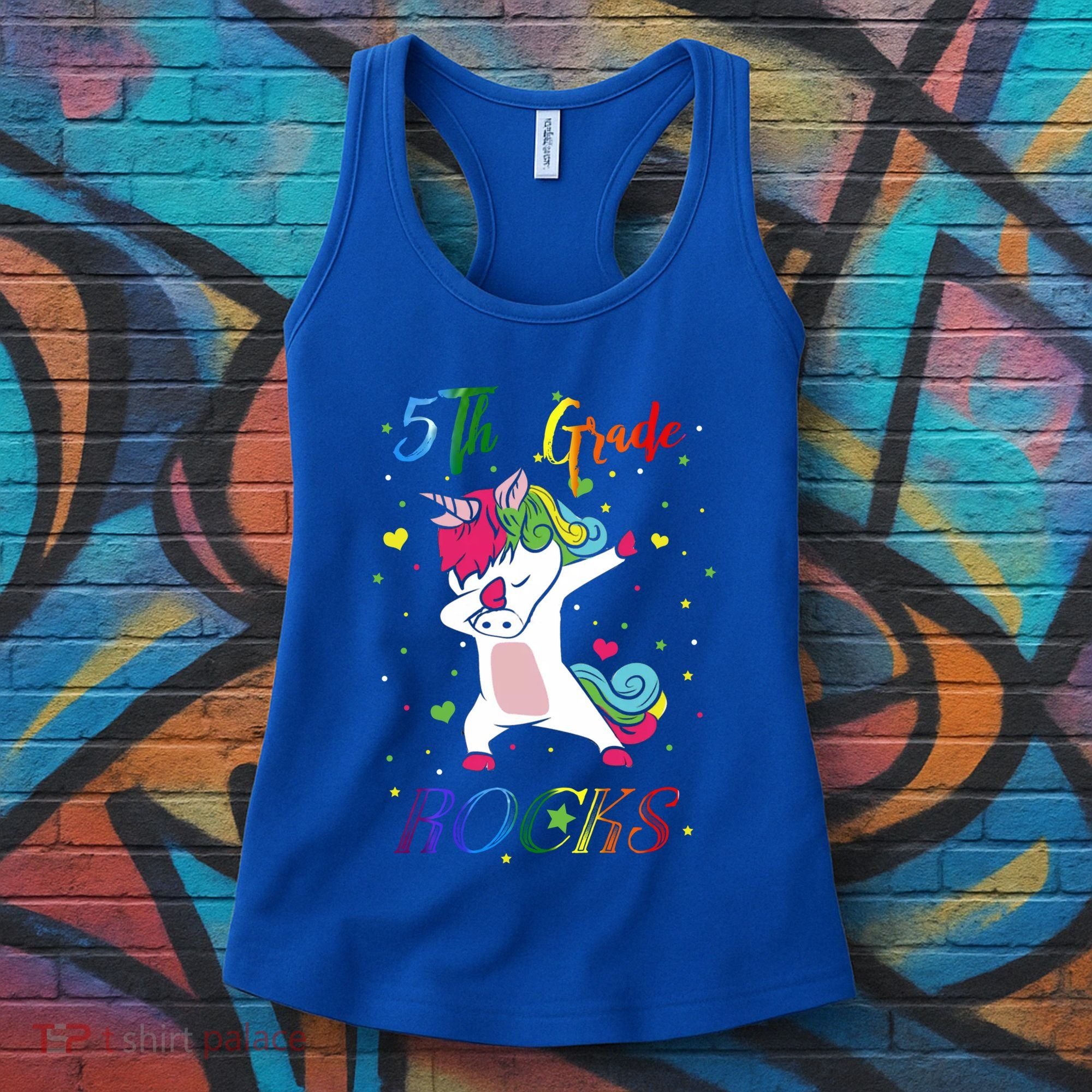 5Th Grade Rocks Dabbing Unicorn Back To School Cute Gift Women's Tank Top