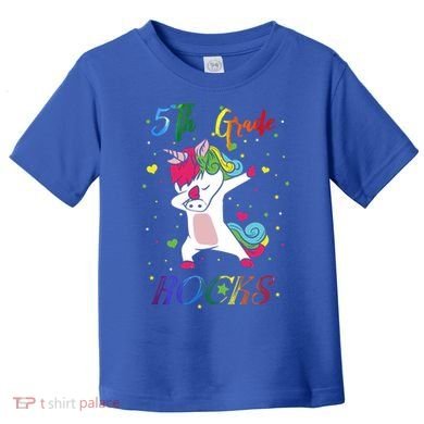 5Th Grade Rocks Dabbing Unicorn Back To School Cute Gift Toddler T-Shirt
