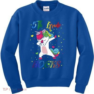 5Th Grade Rocks Dabbing Unicorn Back To School Cute Gift Kids Sweatshirt