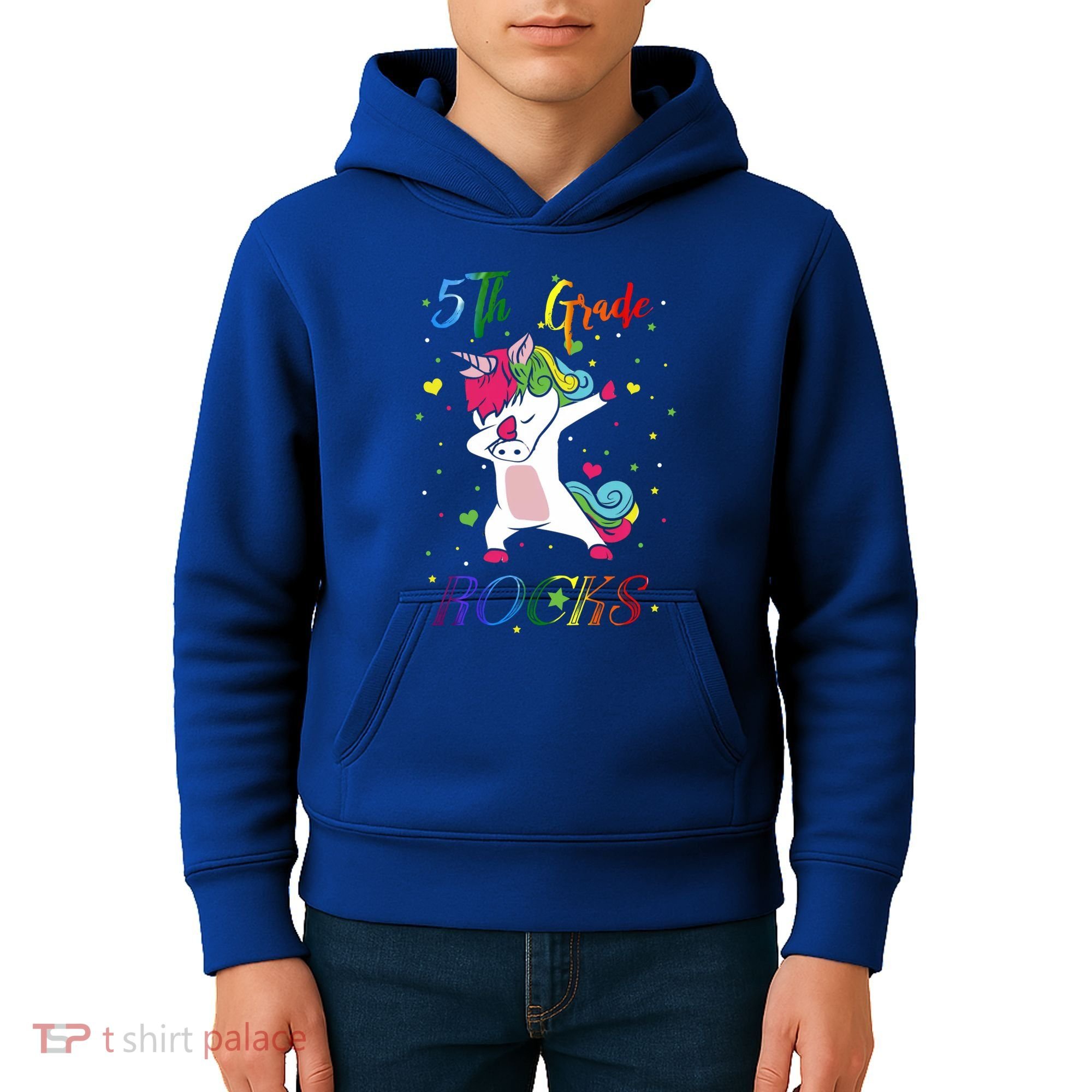 5Th Grade Rocks Dabbing Unicorn Back To School Cute Gift Kids Hoodie